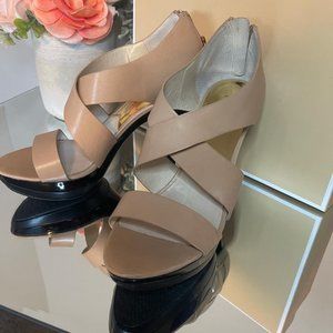 Michael Kors Nude Elena Platform Heels